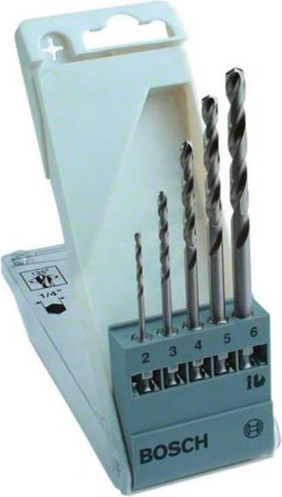 Produktbild Bosch Professional Zubehör PRO Metal HSS-G Hex Spiralbohrer-Set, 5-tlg. (6 Millimeter, 5 Millimeter, 3 Millimeter, 2 Millimeter, 4 Millimeter)