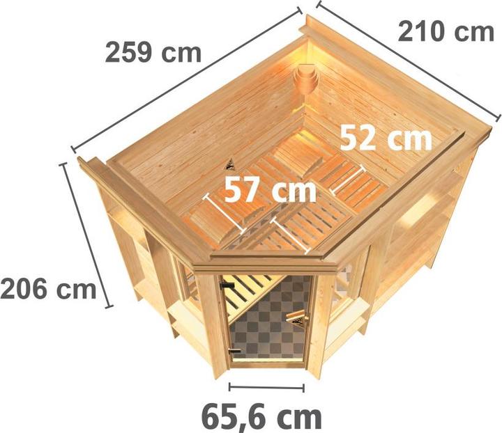 Actual product image Karibu Riona with roof wreath (Without oven)