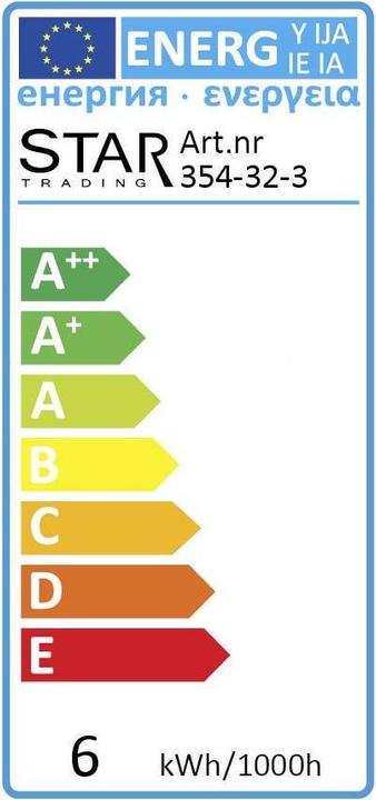 Energy Label Star Trading G200 Industrial Vintage (E27, 6 W, 110 lm, 1 x, B)