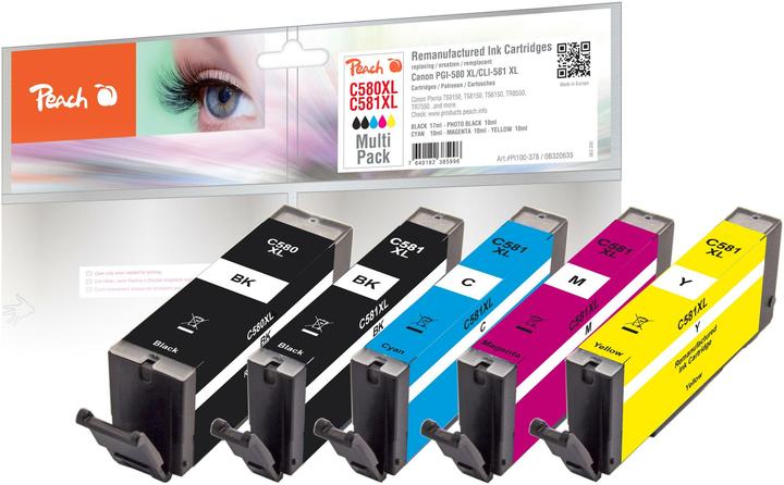 Image du produit Peach No. 580XL/581XL,PEA,Multi-Pack,REM,FW (C, CF, M, Y)