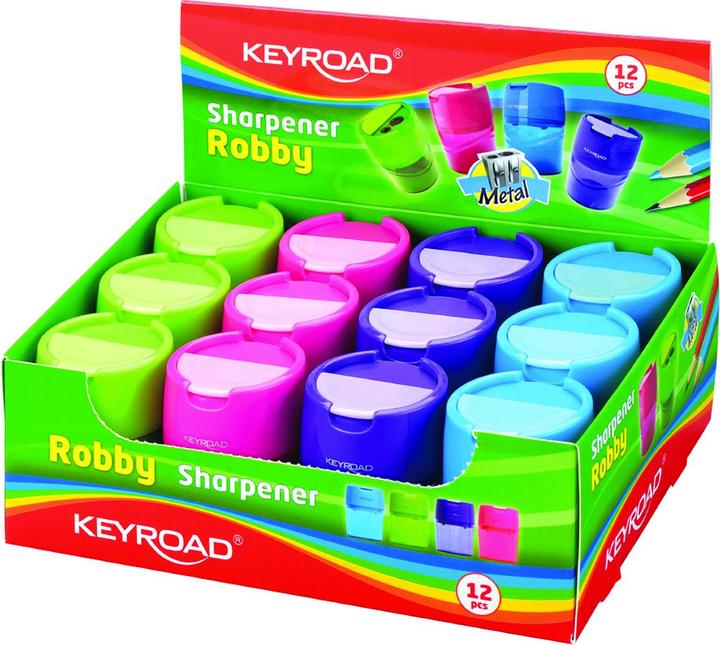 Produktbild Keyroad Robby spitzer, aluminium, doppelt, mit behälter, im display verpackt, farbmischung