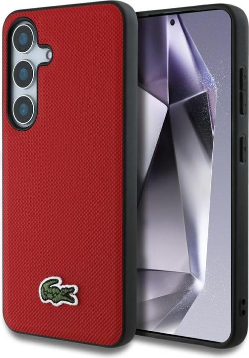 Lacoste Etui Iconic Petit Pique Woven Logo MagSafe do Samsung Galaxy S25 czerwony (Samsung Galaxy S25)