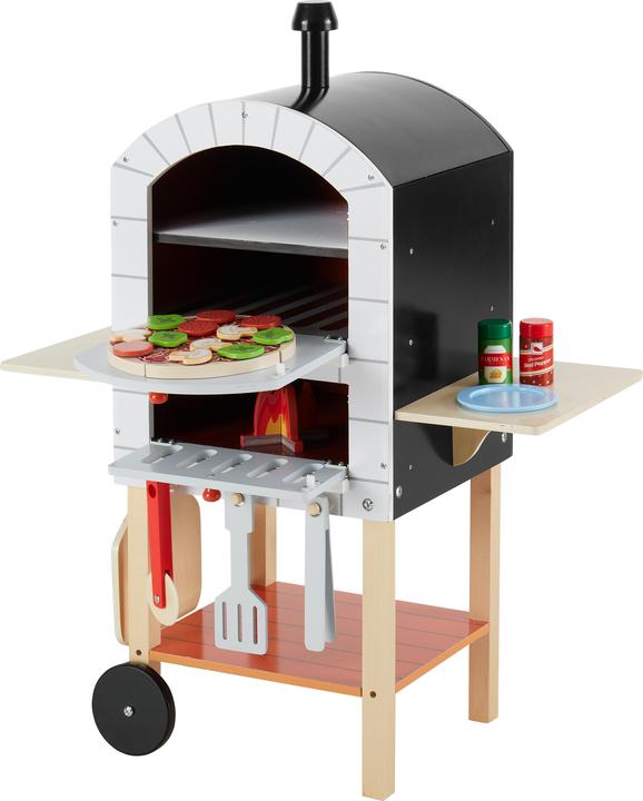 Teamson Kids Pizza Oven Roleplay with 24 accessories GreyNatural