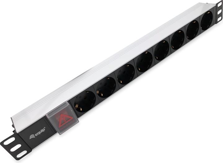 Actual product image equip Power strip 1HE8fach Schukon. Alu Sch (8 x, CEE 7/3, 1.80 m)