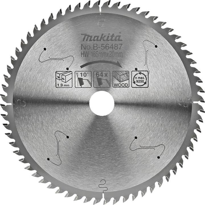 Produktbild Makita B-56502 TCT saw 165X1.9X20mm 10 ° T64 MAKBLADE PLUS