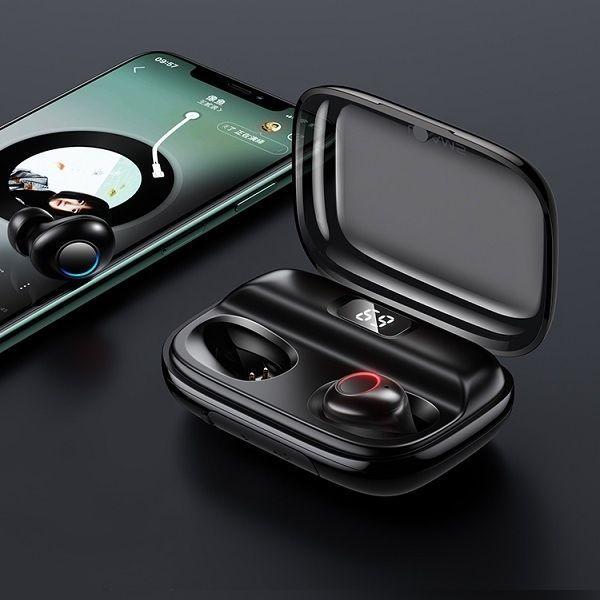Actual product image Usams Słuchawki Bluetooth 5.0 TWS YJ series bezprzewodowe czarny/black BHUYJ01 (4.50 h, Wireless)