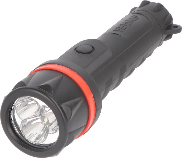 Actual product image Velamp LED Gummi-Taschenlampe, 3 LEDs, wasserdicht, mit Tragesenkel, Lieferung ohne Batterien (15 cm, 12 lm)