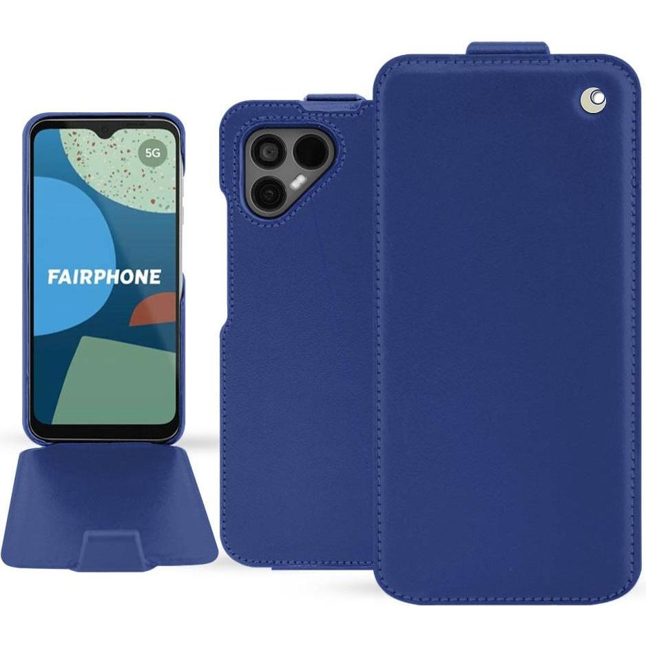Noreve Lederschutzhülle vertikal (Fairphone 4), Smartphone Hülle, Blau