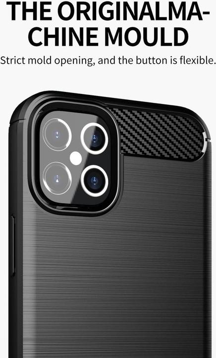 Produktbild Cadorabo TPU Ultra Slim carbon edelstahl Kombi Cover (Apple iPhone 12, Realme 12 Pro+)