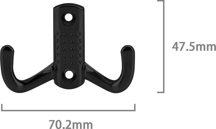 Actual product image Intirilife Double coat hook in matt black