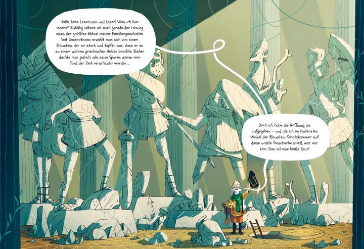 Actual product image Professor Blausteins höchst ungewöhnliche Vorfahren (Band 2) - Leo und der Fluch der Gorgon (German, Joe Todd-Stanton, Ulrich Thiele, 2023)