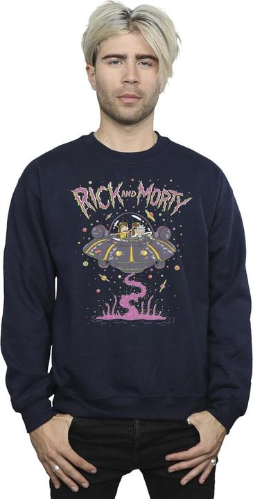 Actual product image Rick And Morty Mens Pink Spaceship Sweatshirt (4XL)