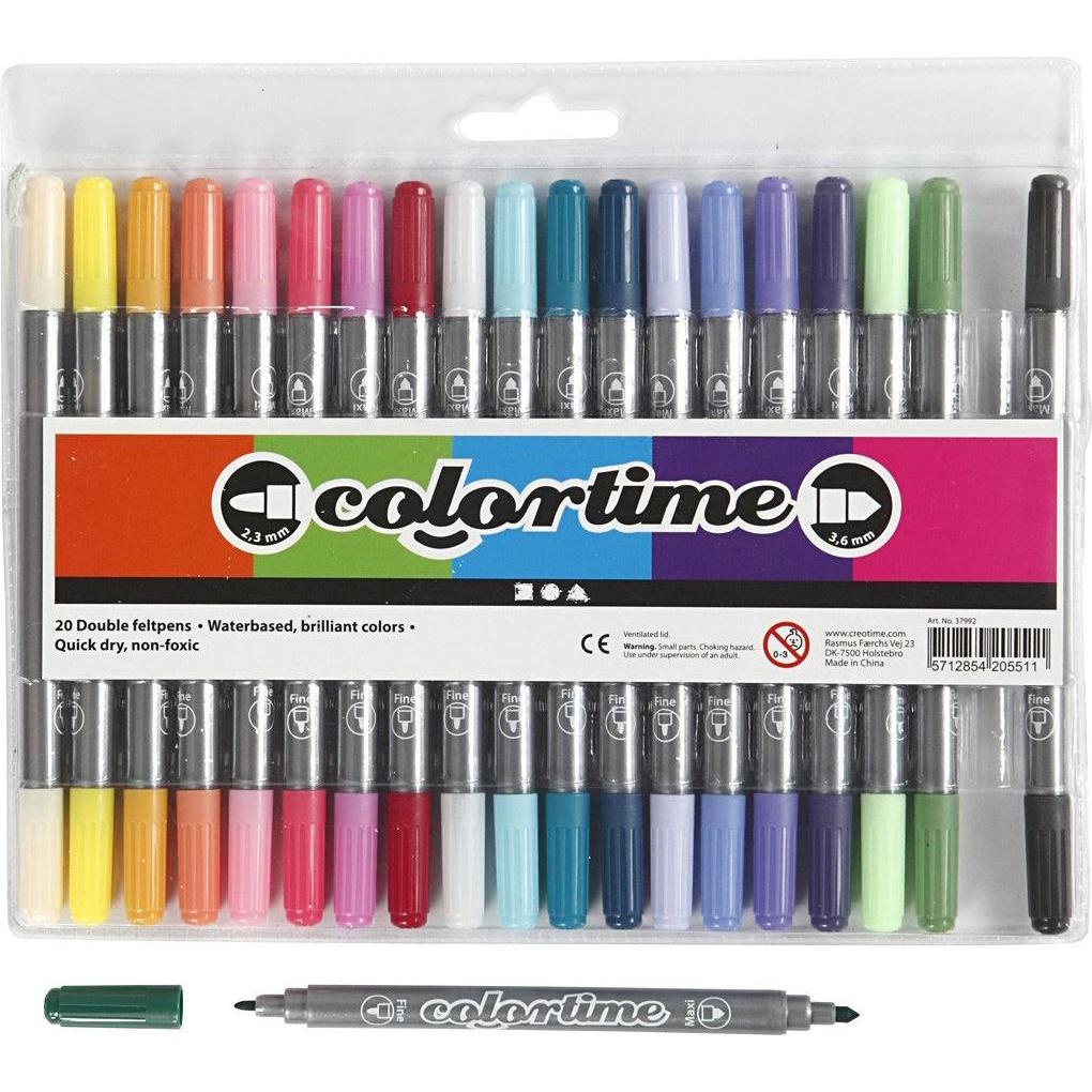 Creativ Company, Malstifte, Colortime Double Marker (Zusätzliche Farben, 20 x)