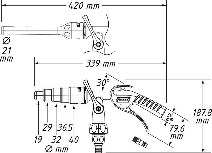 Immagine prodotto HAZET Pistola a spruzzo pneumatica 9048P-2/3