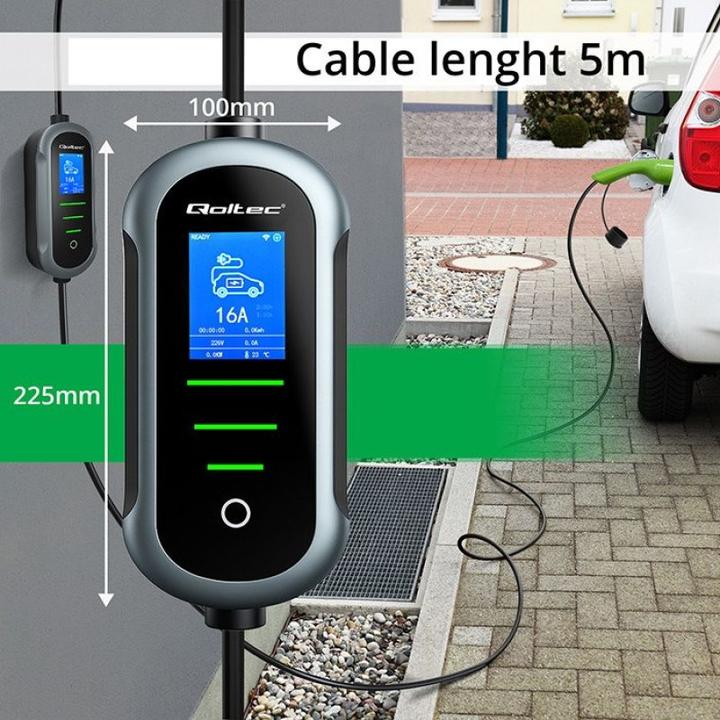 Actual product image Qoltec Mobile charger for car (Type 2, 3.50 kW, 16 A)
