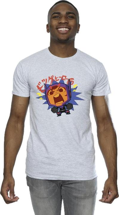 Actual product image Disney Mens Big Hero 6 Baymax Hiro Angry Manga T-Shirt (XXL)