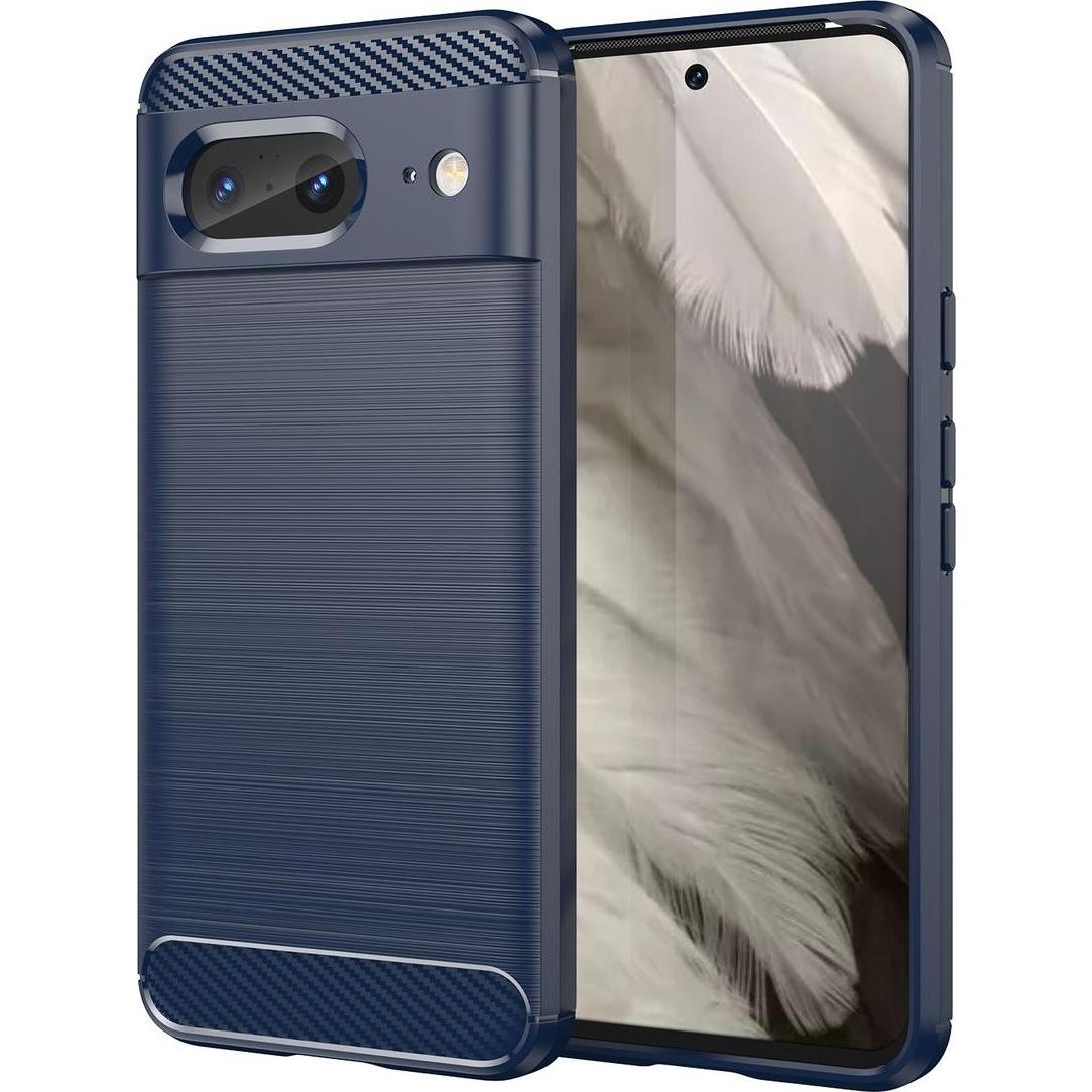 König Design Hülle Handy Schutz für Google Pixel 8 Case Cover Carbon Tasche Bumper Etuis Neu (Google Pixel 8), Smartphon...