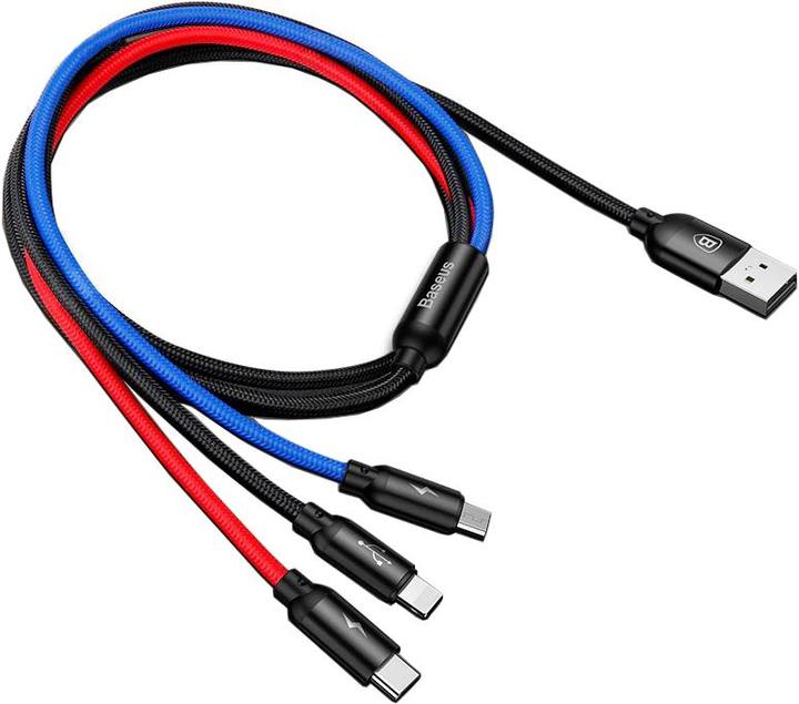Productafbeelding Baseus Drie primaire kleuren 3-in-1 (1.20 m, USB 2.0)