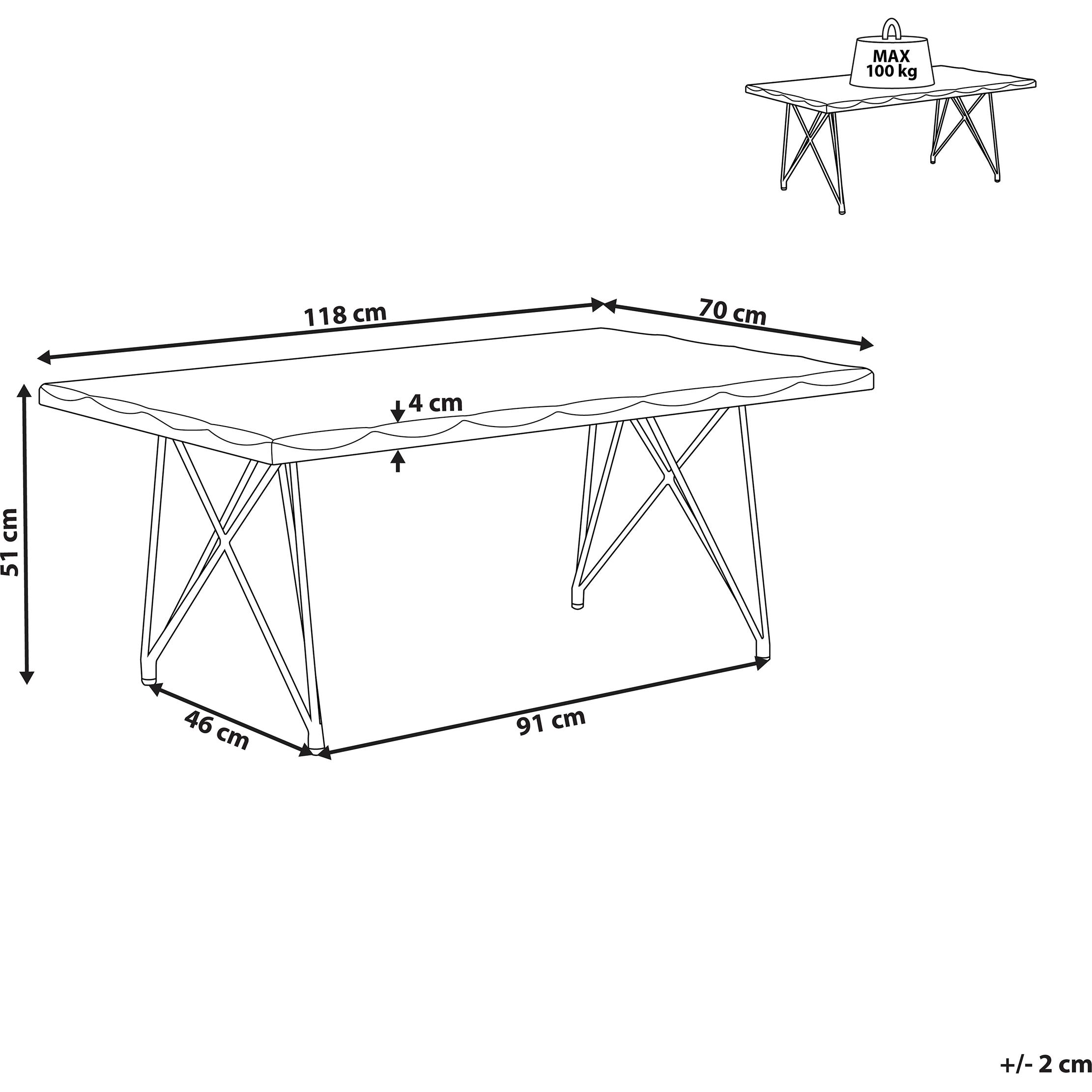 Thumbnail - Beliani, Couchtisch + Beistelltisch, Raley (70 x 120 x 51 cm)