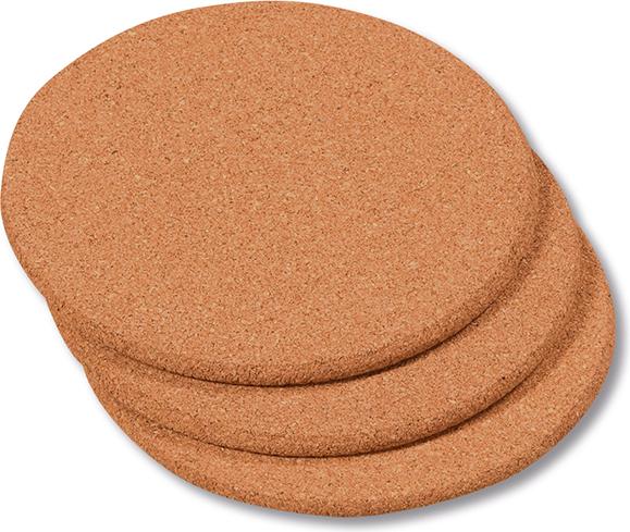 Kesper Podstawka pod garnek, korek, Ø 20 cm, 3 sztuki (3x, Pfannenuntersetzer)