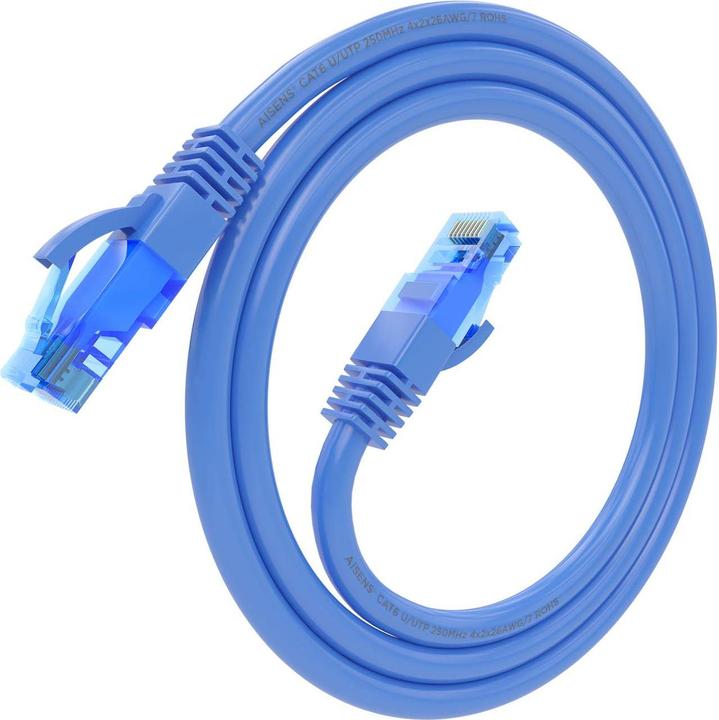 Produktbild Aisens CABLE RED LATIGUILLO RJ45 CAT.6 UTP AWG26 CCA AZUL 0.5M (U/UTP, CAT6, 0.50 m)