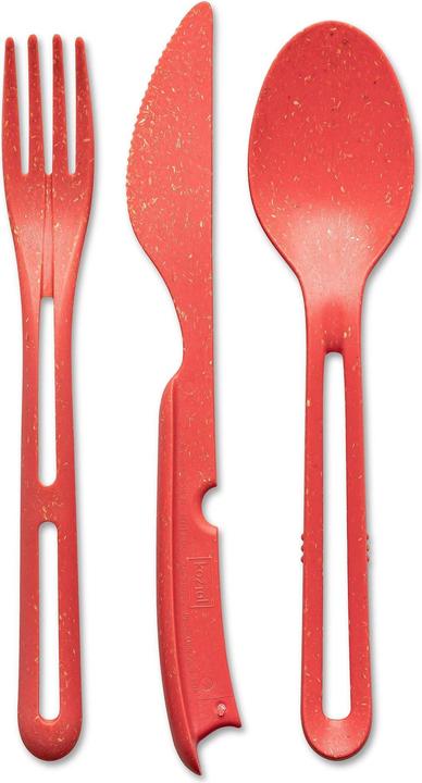 Actual product image Koziol Cutlery set to go Klikk 3 pieces, Red (3 Piece, Cutlery set)