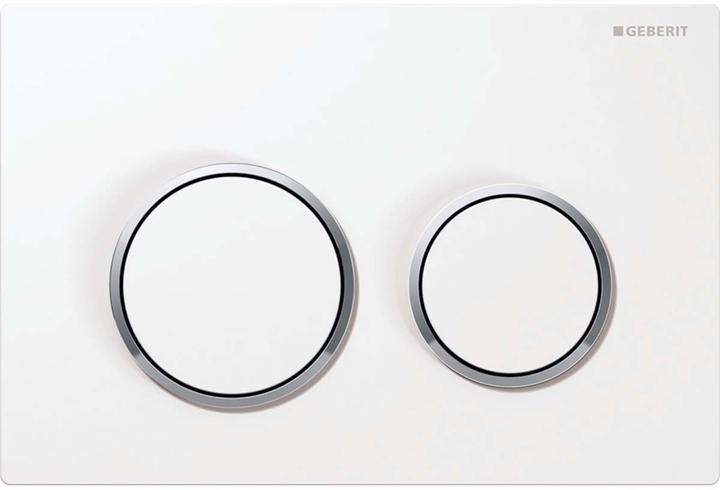 Geberit Abdeckplatte Omega 20 Pl/T we, Rg. hgl-vc, f 2-Mengen-Spülung