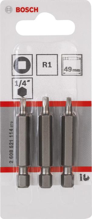 Produktbild Bosch Professional Zubehör Schrauberbit Extra-Hart R1, 49 mm, 3er-Pack (49mm)
