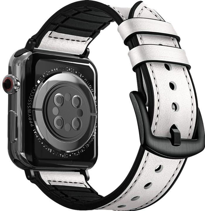 Produktbild Porodo Silicone Watch Band for Apple Watch 44mm / 45mm - White (45 mm, 44 mm, Silikon)