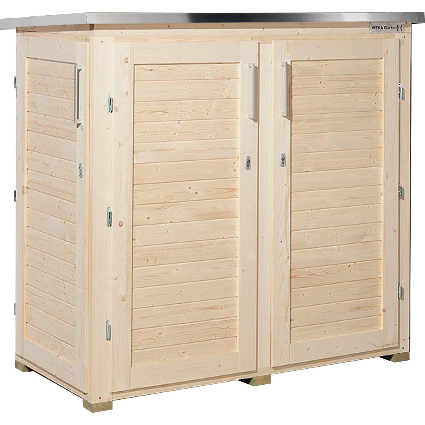Weka Holzbau, Gartenhaus + Gartenschrank, 5-Eck 408