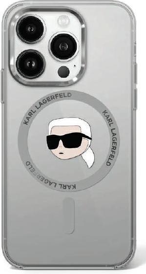 Immagine prodotto Karl Lagerfeld KLHMP16SHLSKIK Custodia rigida per iPhone 16 da 6,1" in metallo Karl Head MagSafe (Apple iPhone 16)