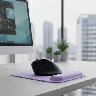Actual product image Powerton ERGO PASTEL EDITION mouse pad with memory foam palm rest, purple