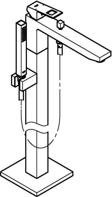Produktbild Grohe Einhand-Wannenbatterie EUROCUBE 1/2" Bd-Mont chr