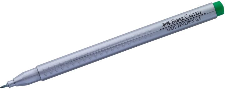 Actual product image Faber-Castell Finepen Grip 0.4 pemanent green olive (permanent olive, 1 x)