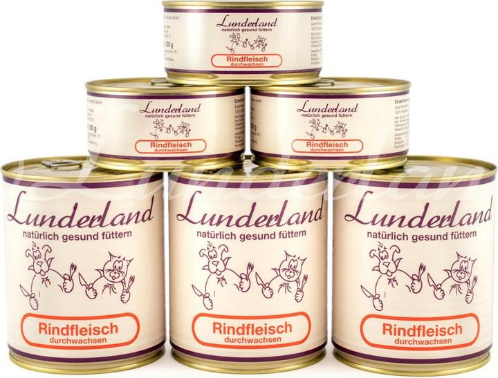 Actual product image Lunderland Can of beef marbled (Adult, 1 pcs., 360 g)