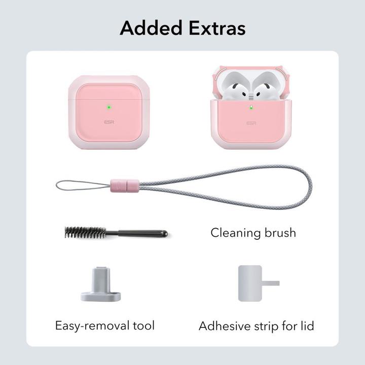 Actual product image ESR Orbit Halolock MagSafe case for AirPods 4 - pink (Headphone sleeve)