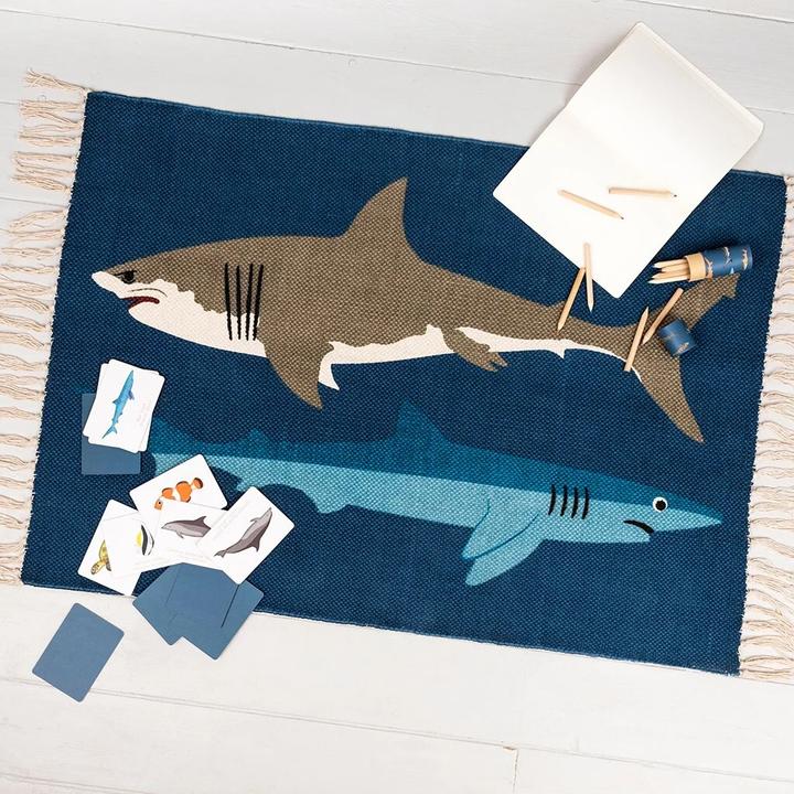 Image du produit Rex London Tapis pour enfants 90 x 60 cm, requin (90 x 60 cm)