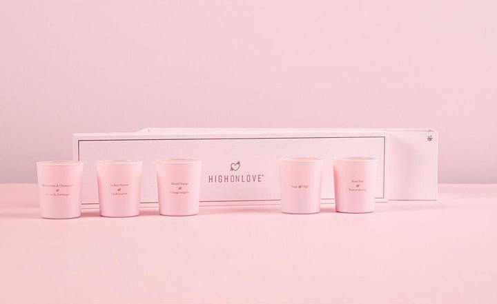 Actual product image High on Love mini sensual massage candles collection 5 x 35g