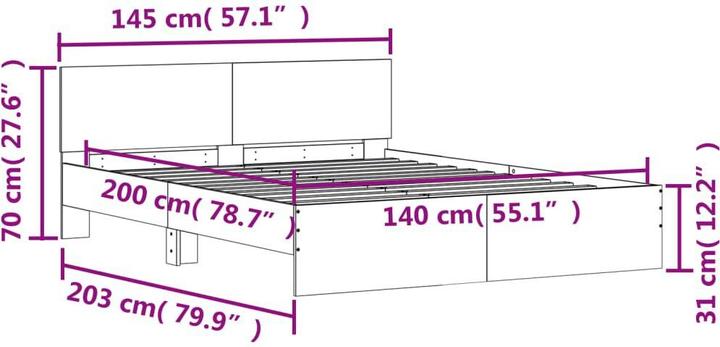 Image du produit vidaXL Bettgestell (140 x 200 cm)