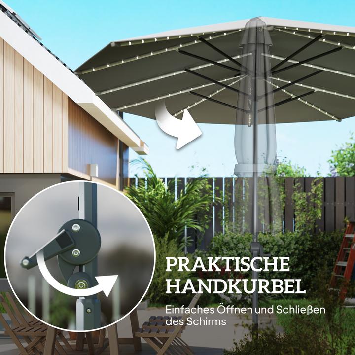 Immagine prodotto Outsunny Doppelsonnenschirm Polyester, Aluminium Dunkelgrau (2.67 m)
