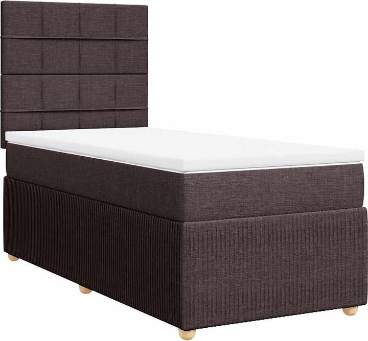 Produktbild VidaXL Boxspringbett Polsterbett Bett mit Matratze Dunkelbraun 80x200cm Stoff (80 x 200 cm)