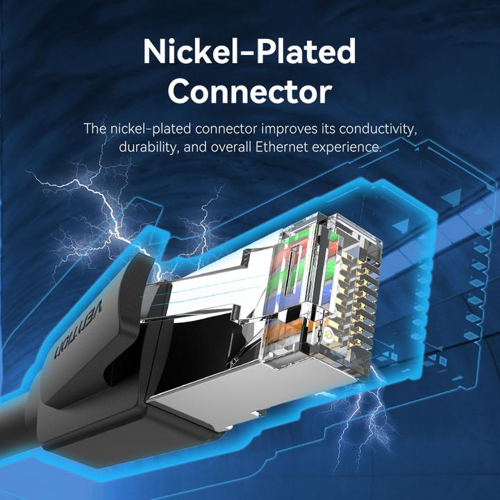 Produktbild Vention Cat8 SFTP Patch Cable 3M Black (SFTP, CAT8.1, 3 m)