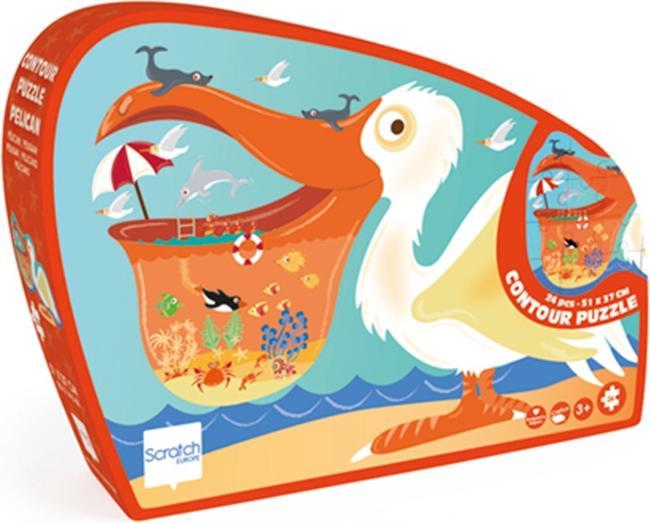 Produktbild Scratch Shape Puzzle Pelikan 24 Teile (24 Teile)