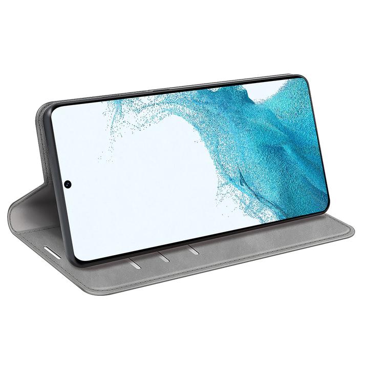Produktbild Cazy Book Case Kompatibel mit Samsung Galaxy S22+ - Hülle klappbar Magnetisch Kunstleder - Grau (Samsung Galaxy S22+)