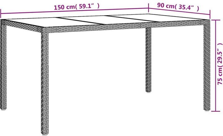 Produktbild vidaXL Gartentisch (150 x 90 x 75 cm)