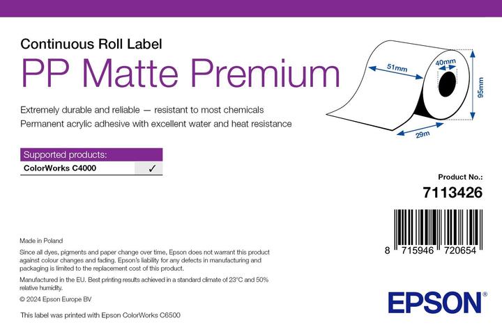 Produktbild Epson Pp Matte Label Prem Continuous (5.10 cm)
