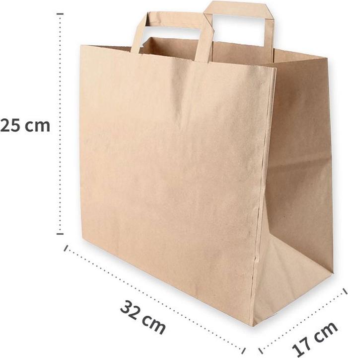 Actual product image Naturestar Paper carrier bags organic 320x170x250mm brown kraft paper PU=250 pieces (250 pcs.)