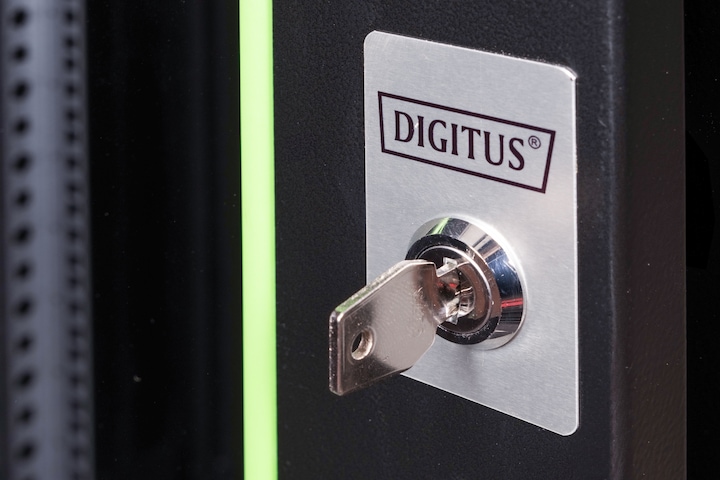 Actual product image Digitus 20U wall mounted housing 998x600x450 mm colour black RAL 9005 (20 RU, 19 inch rack)