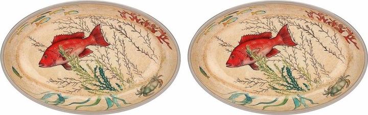 Immagine prodotto No Name Set di 2 piatti ovali in melamina Sea Life - 24 x 15 cm