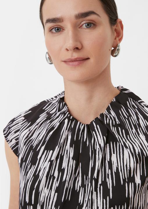 Produktbild Comma Bluse Geraffte Bluse mit All-over-Print (40)